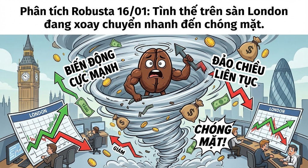 Phân tích Robusta 16/01: Tình thế trên sàn London đang xoay chuyển nhanh đến chóng mặt.